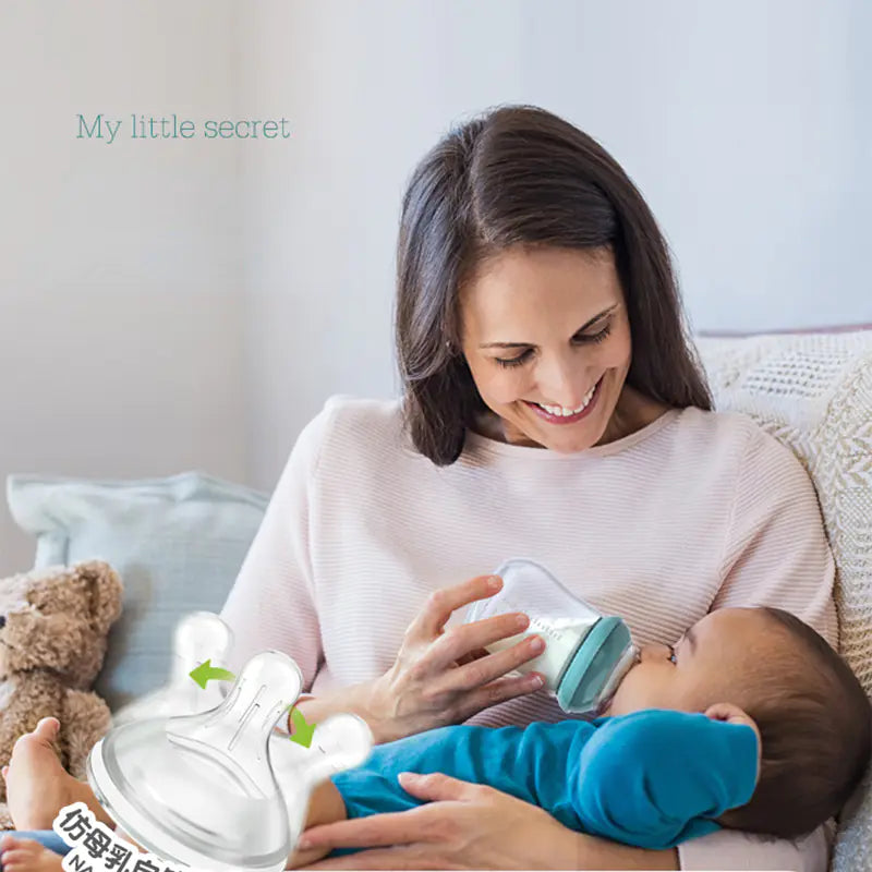 BPA-Free Glass Baby Bottle with Anti-Choke Design