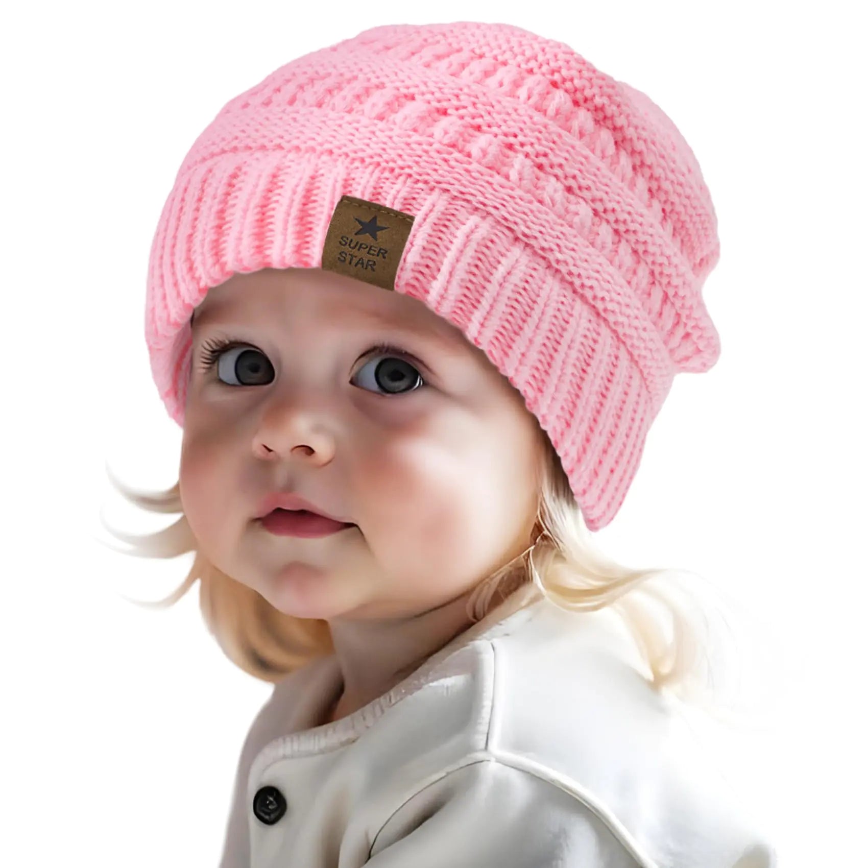 Durio Satin-Lined Baby Beanie – Warm Knit Hat for 6–36 Months