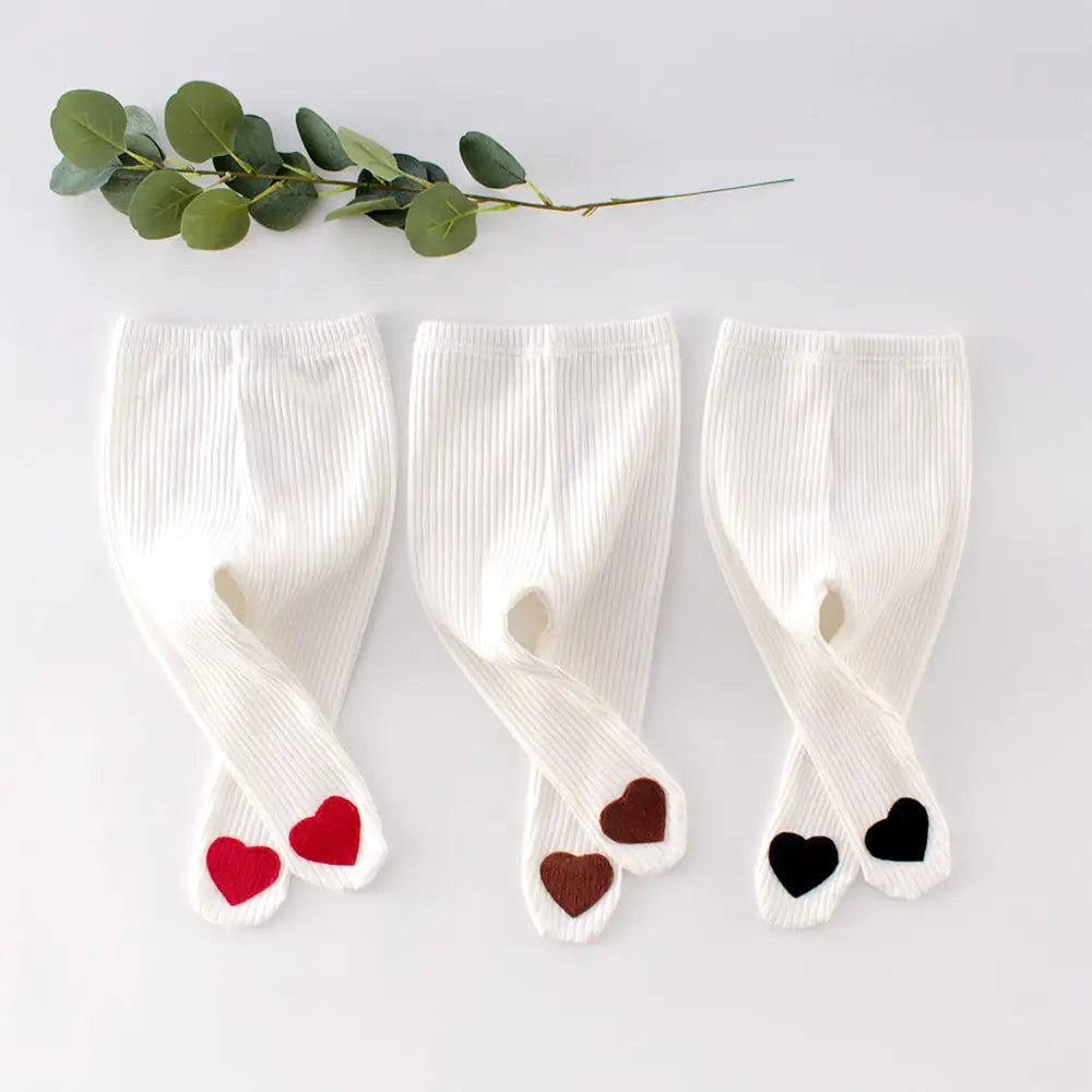 All-Season Heart Print Baby Leggings