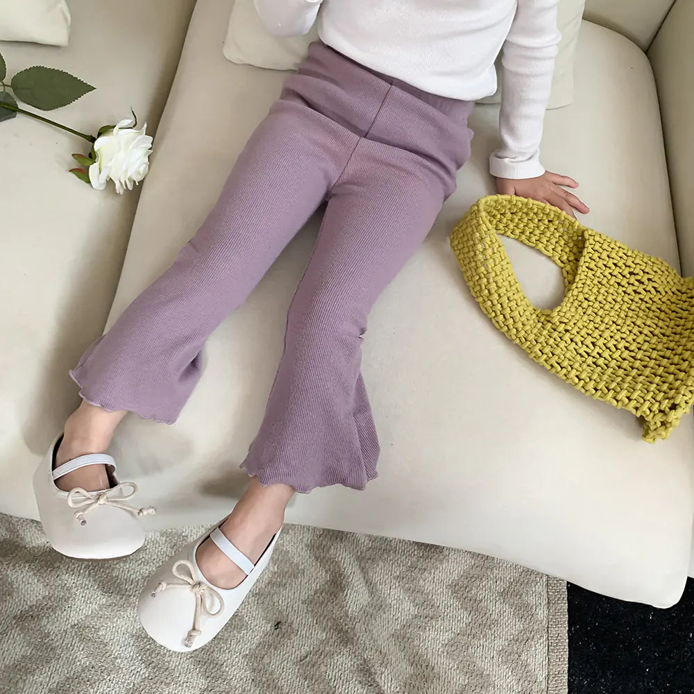 Elegant Girls' Bell-Bottom Trousers for Ages 3-8