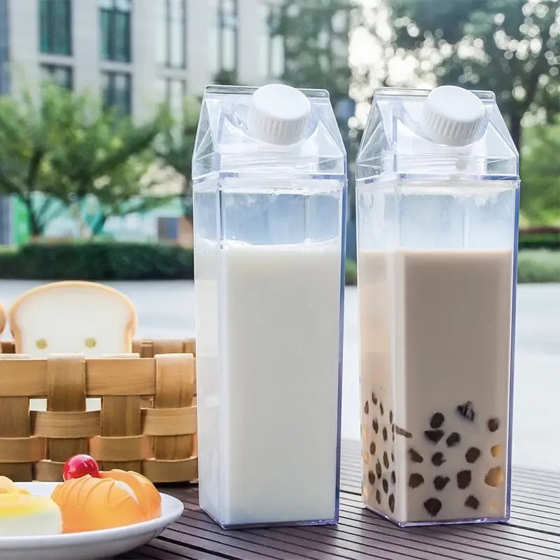 Creative Transparent Plastic Milk Cups and Water Bottles