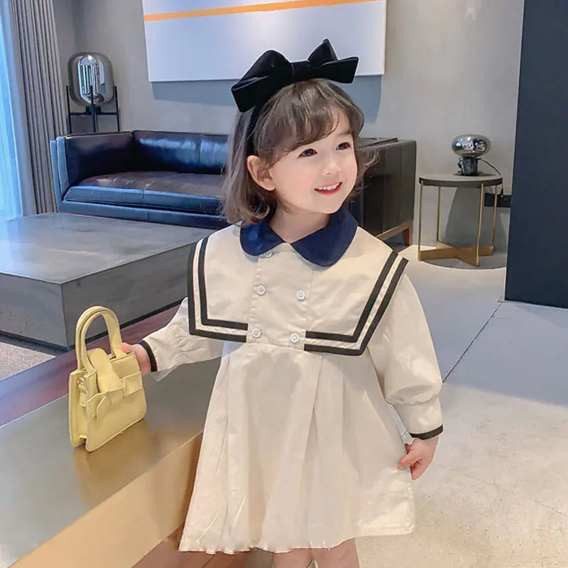 Autumn Girls' Long-sleeved Preppy Fashion Dress