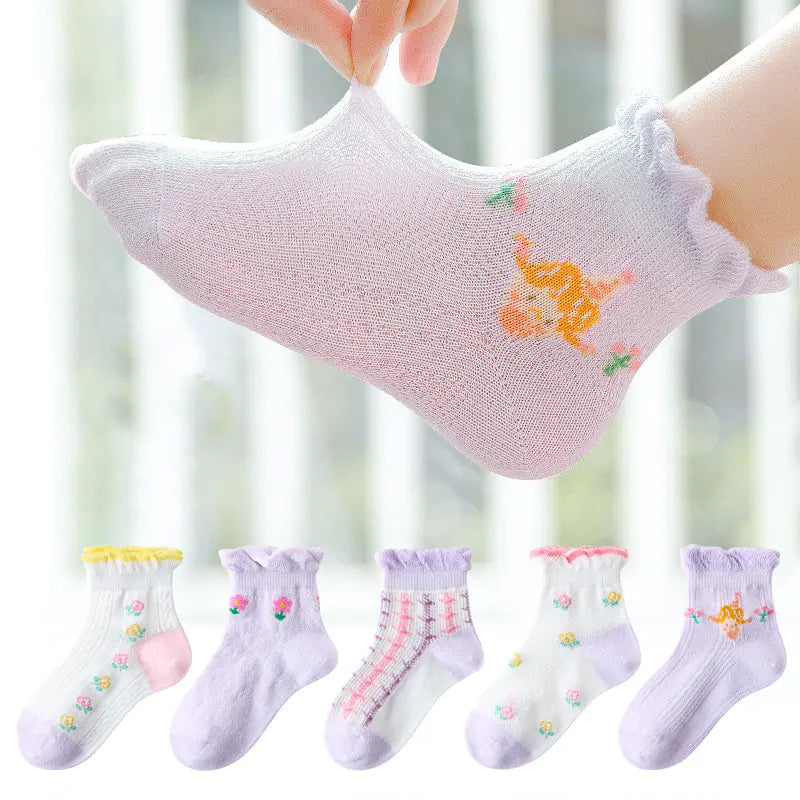 Breathable Lace Mesh Socks for Girls