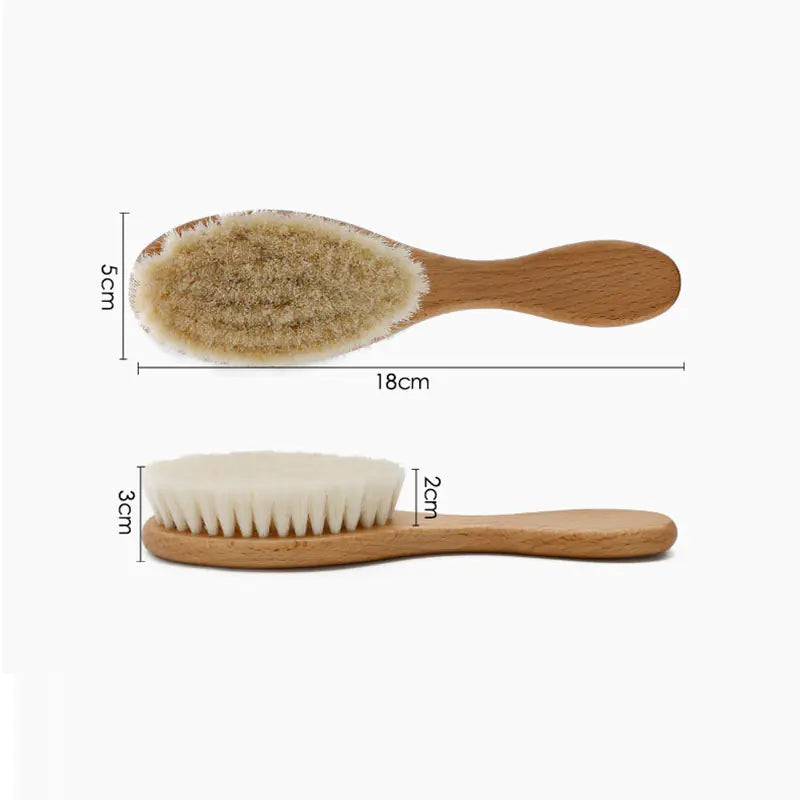 Beech Wood Baby Bath Brush and Massage Comb Set