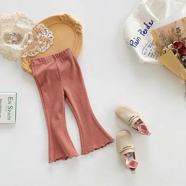 Elegant Girls' Bell-Bottom Trousers for Ages 3-8