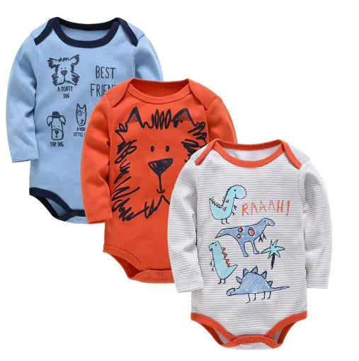 Cotton Comfort Baby Bodysuits 3-Pack