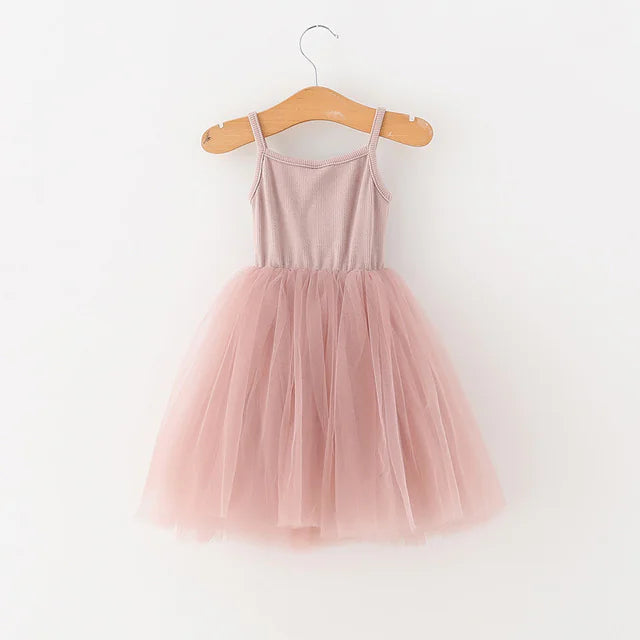 Girls' Mesh Dress with Suspenders