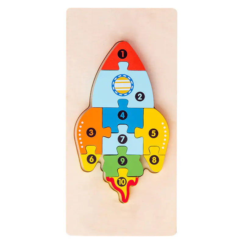 Kid-Friendly Wooden Learning Puzzles - Bulk