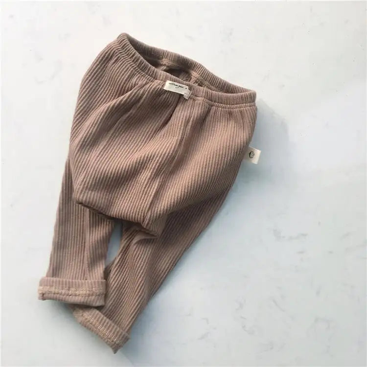 Autumn Baby Casual Threaded Elastic Leggings