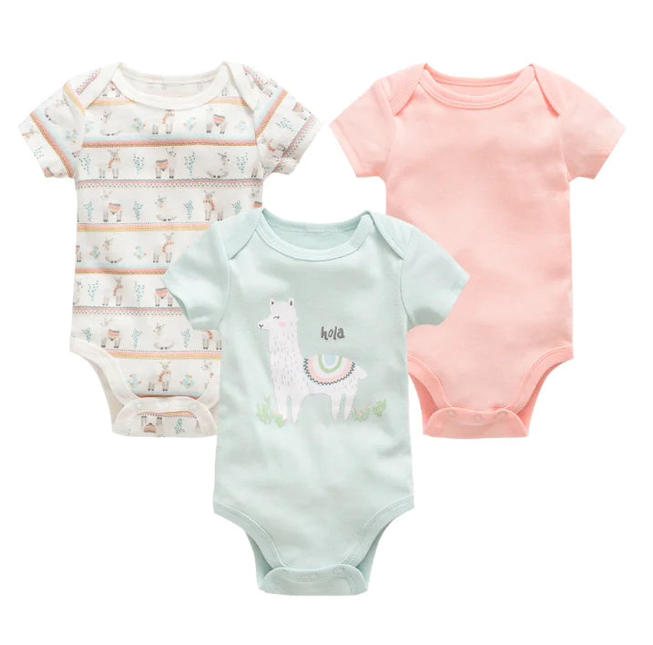 Cotton Trio Baby Bodysuit Set