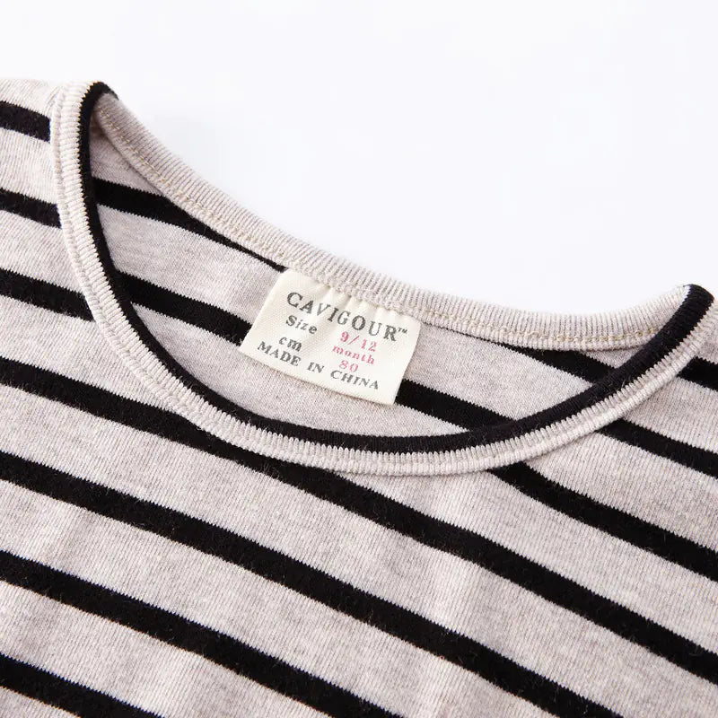 Chic Striped Girls' Cotton Top