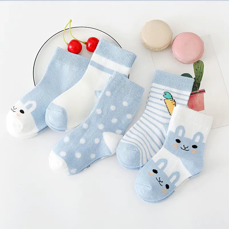 Cotton Mid-Tube Floor Socks for Boys and Girls