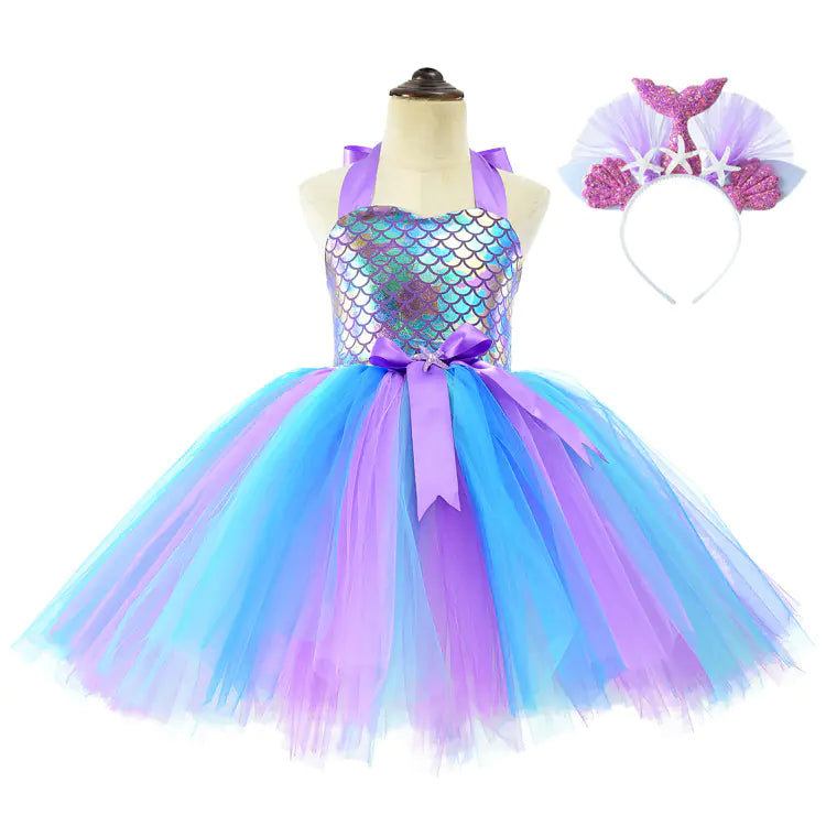 Mermaid Princess Tutu Dress for Baby Halloween Party
