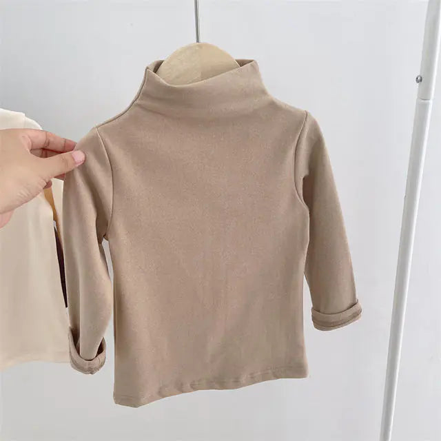 Boys' Turtleneck Fleece T-Shirts for Autumn & Winter