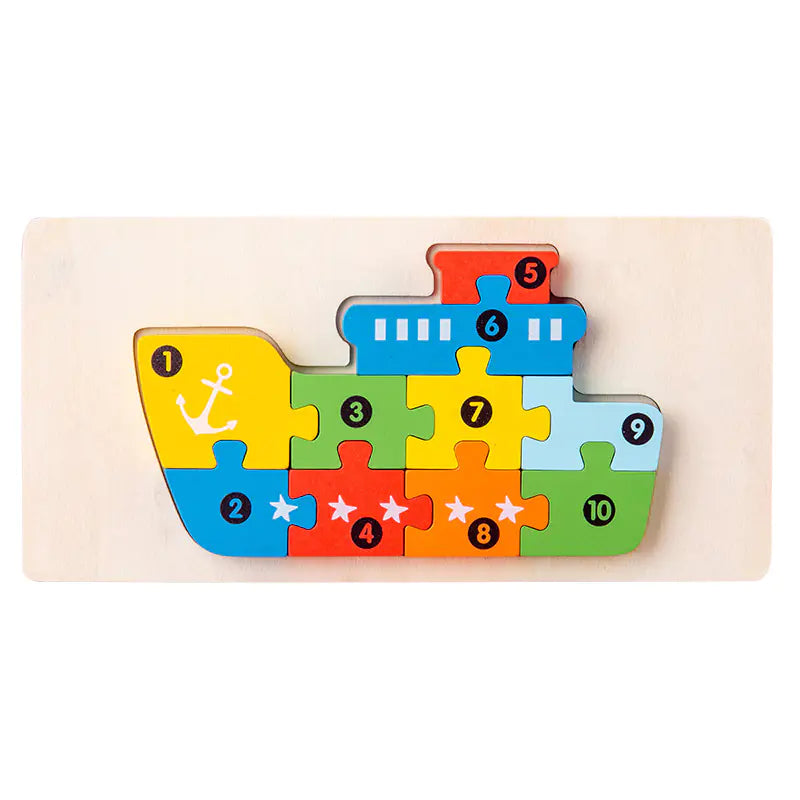 Kid-Friendly Wooden Learning Puzzles - Bulk