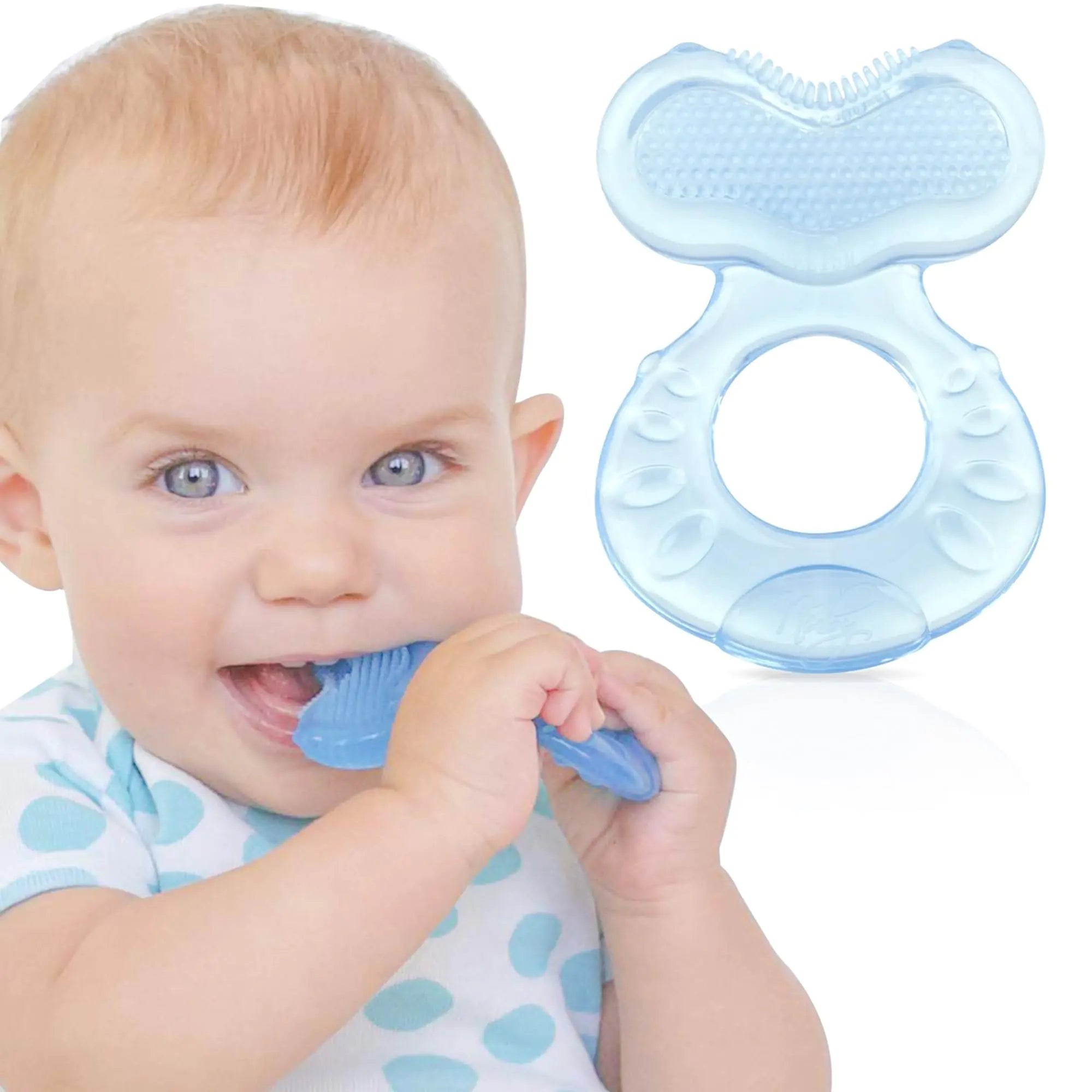 Nuby Blue Silicone Teether with Case