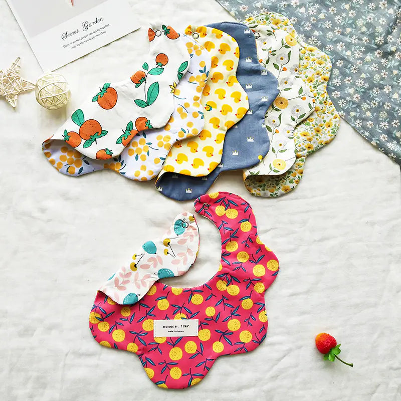 Floral Reversible Baby Bibs & Cloths Set