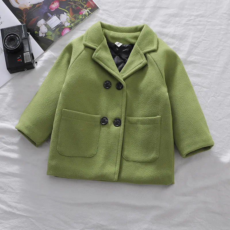 Boys' Solid Plaid Coat for Autumn and Winter