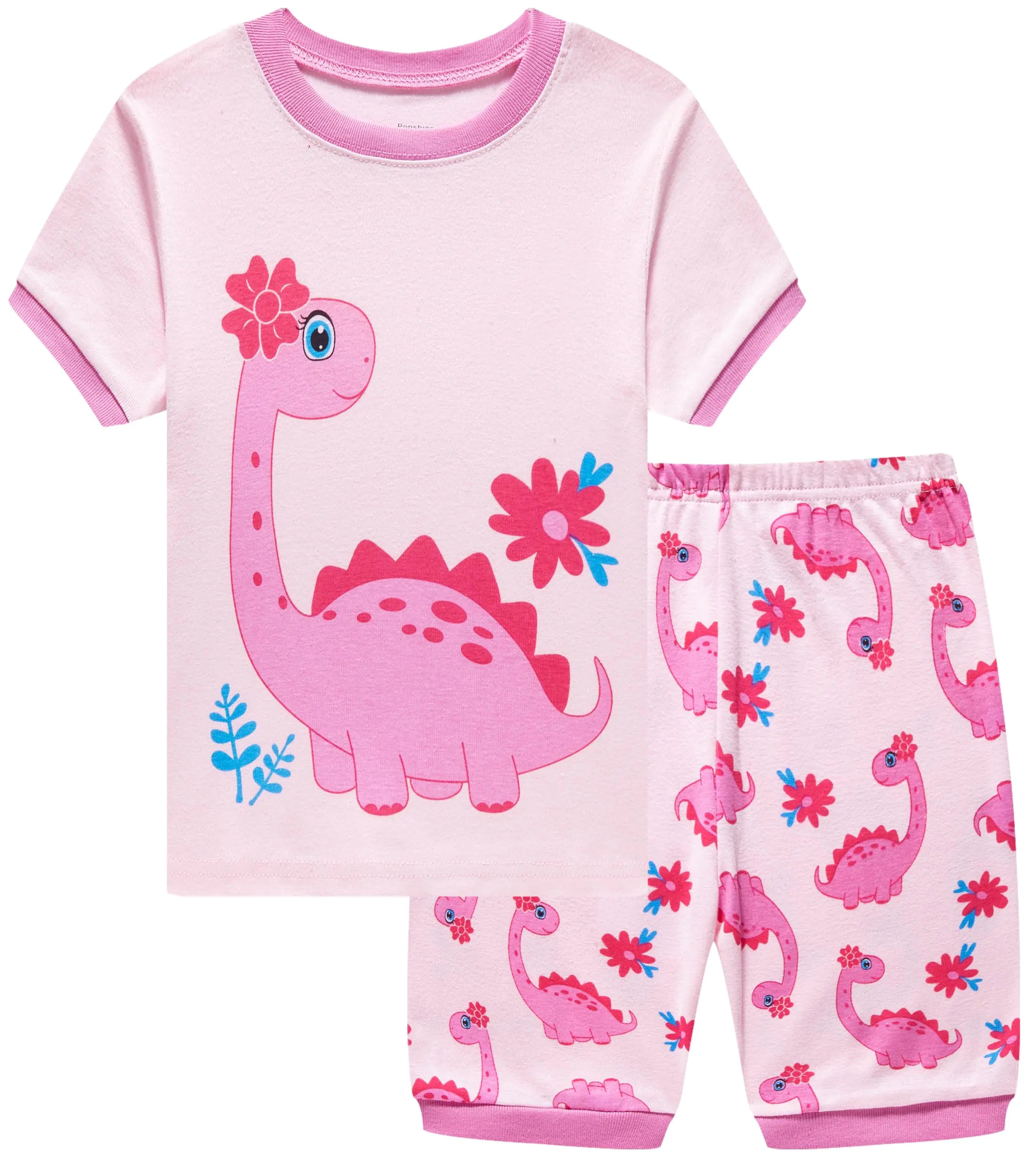 DinoDream Girls Cotton Pajama Set