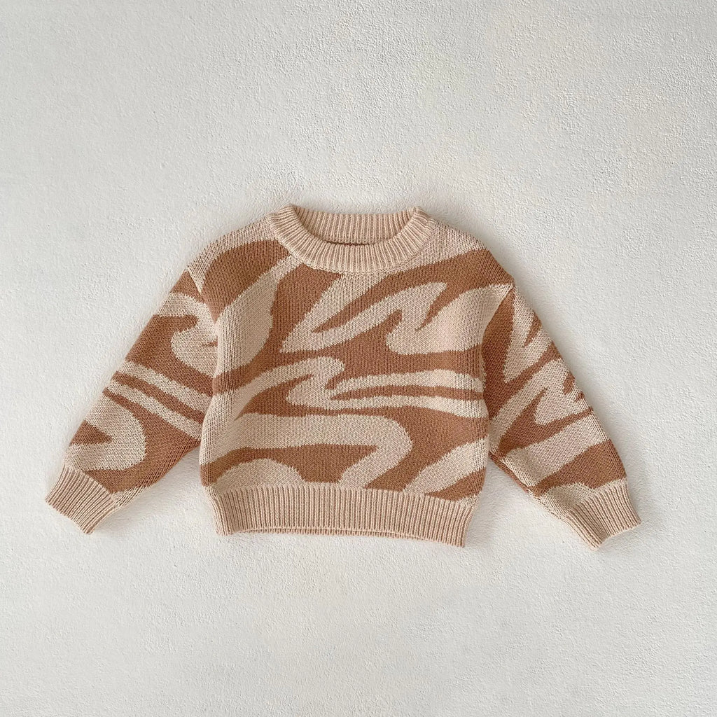 Baby Girls' Irregular Jacquard Pullover Sweater Top