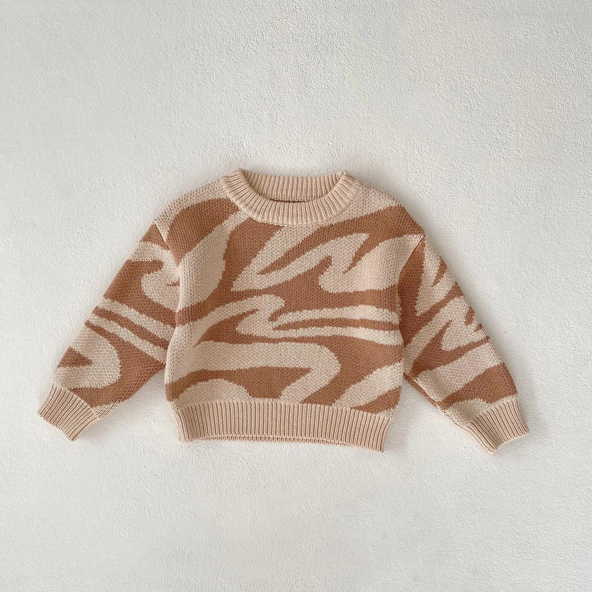 Baby Girls' Irregular Jacquard Pullover Sweater Top