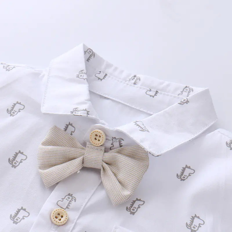 Gentleman Outfit for Baby Boys with Suspender Shorts