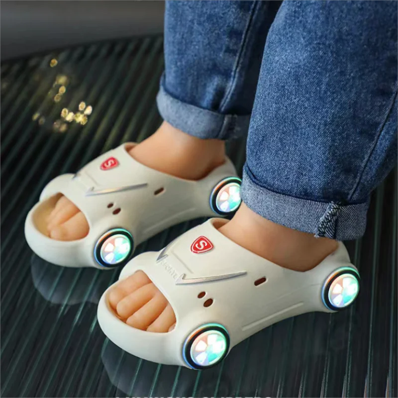 Glowing Cartoon Car Beach Sandals