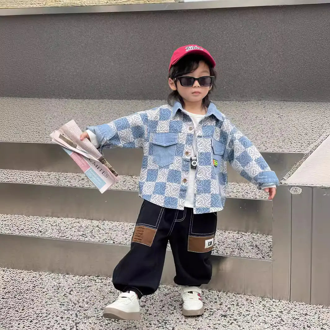 Boys' Spring Denim Jacket - Soft Korean Style Fashion