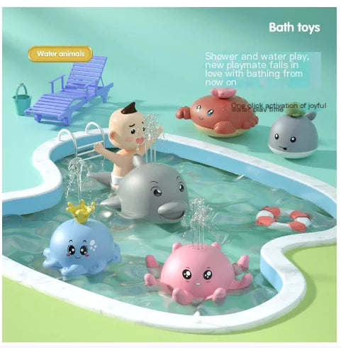 Electric Light-Up Water Spraying Whale Toy for Kids