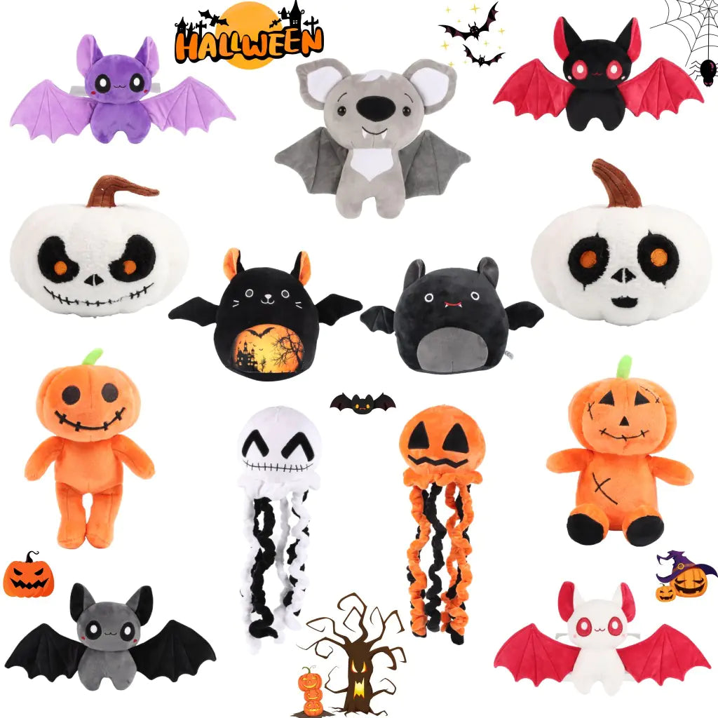 Halloween Cuddly Pumpkin Bat Jelly Plushies